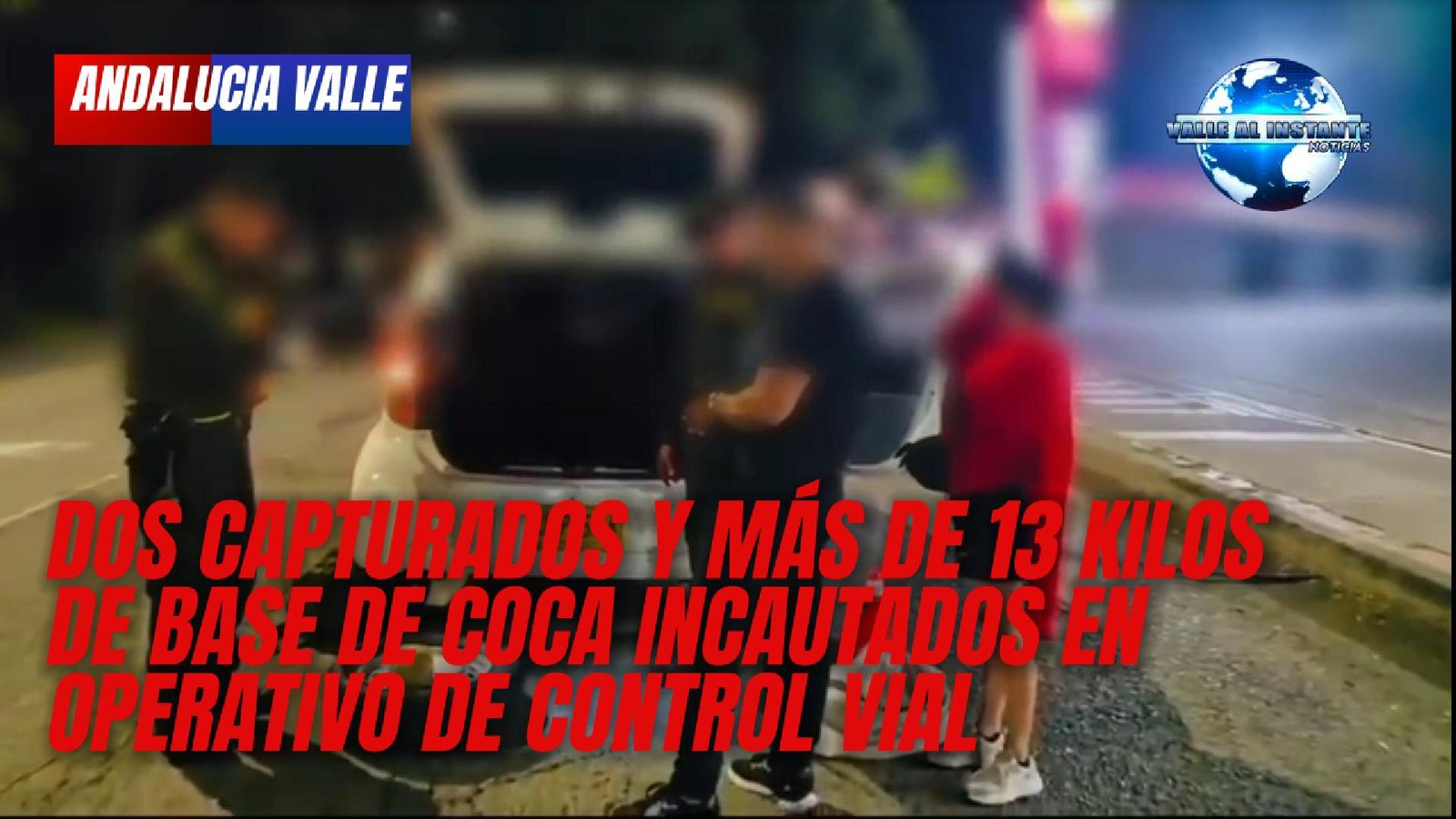 Dos capturados y más de 13 kilos de base de coca incautados en operativo de control vial