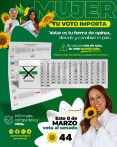 Vots Berenice Bedoya al Senado Verde Girasol 44
